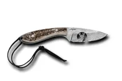 Bora 609 DMS-B Damascus, Boynuz Saplı Bıçak Oymalı Geyik