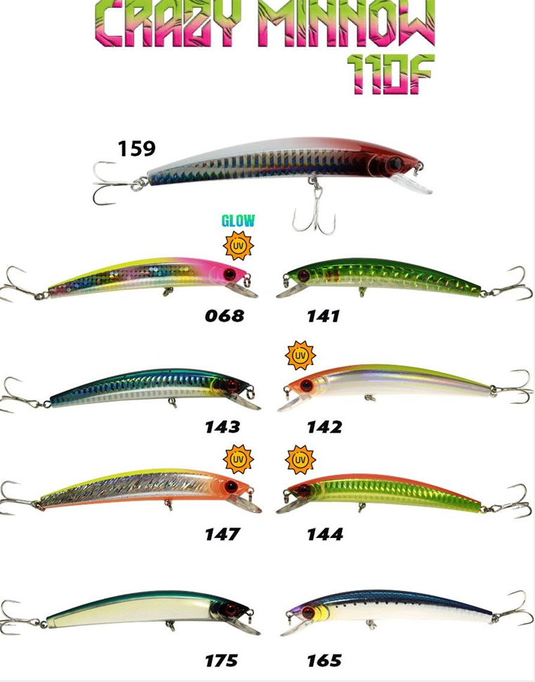 Fujin Crazy Minnow 110F 12gr Maket Balık