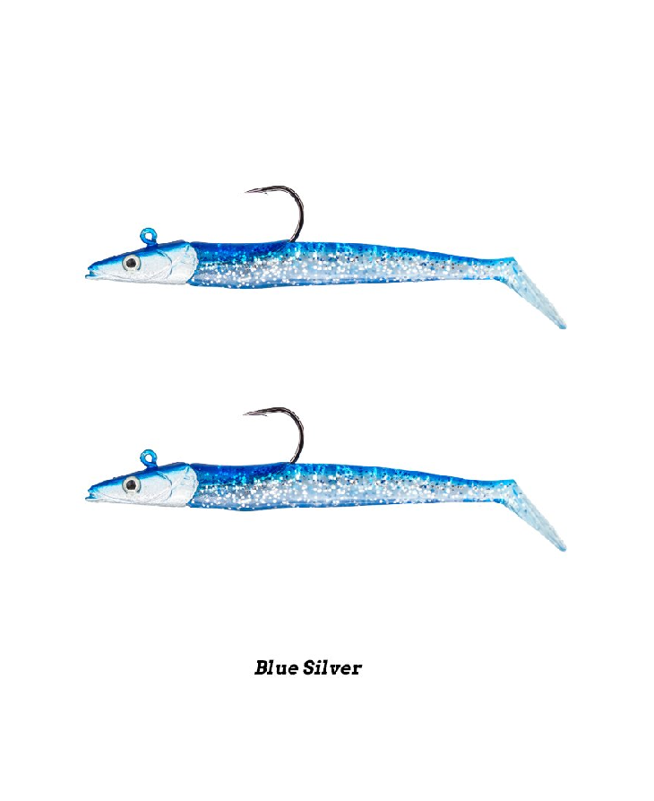 Fujin Zand Eel 11cm 7gr -14gr Double Body + Head Silikon Balık Blue Silver