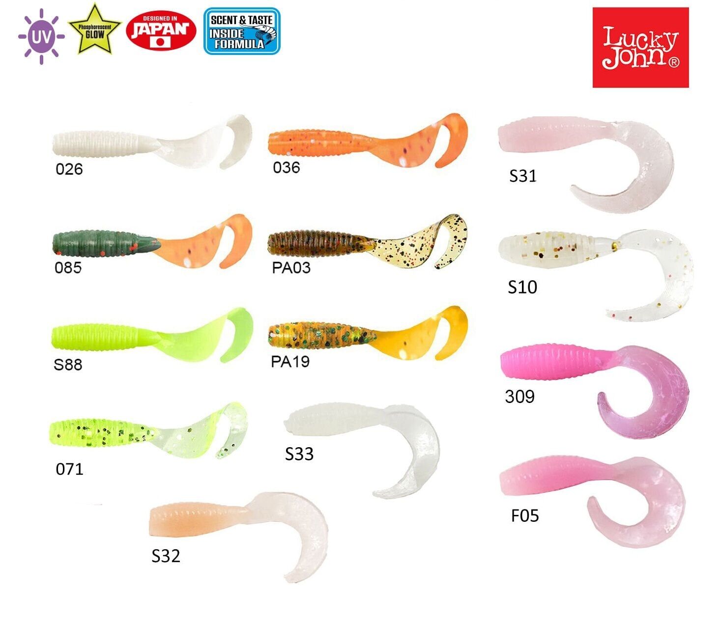 Lucky John Micro Grub 1'' ( 2.5cm) Silikon Yem 15p