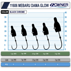 Owner 11606 Mebaru Dama Glow Lrf Jighead 3gr 6 no İğne