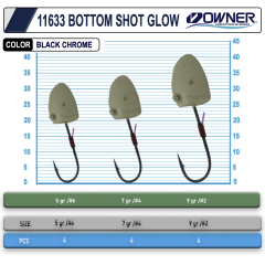 Owner 11633 Bottom Shot Glow Lrf Jighead 5gr 6 no İğne