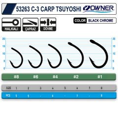 Owner 50923 C 3 Carp Tsuyoshi Sazan İğnesi