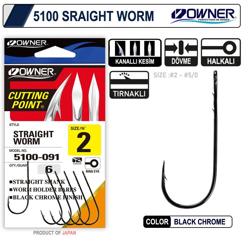 Owner 5100 Uzun Saplı Lüfer İğnesi Delikli