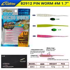 Owner 82912 Pin Worm #M 1.7'' Lrf Silikonu 4.3cm