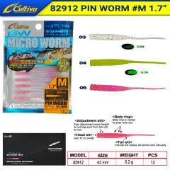 Owner 82912 Pin Worm #M 1.7'' Lrf Silikonu 4.3cm 01