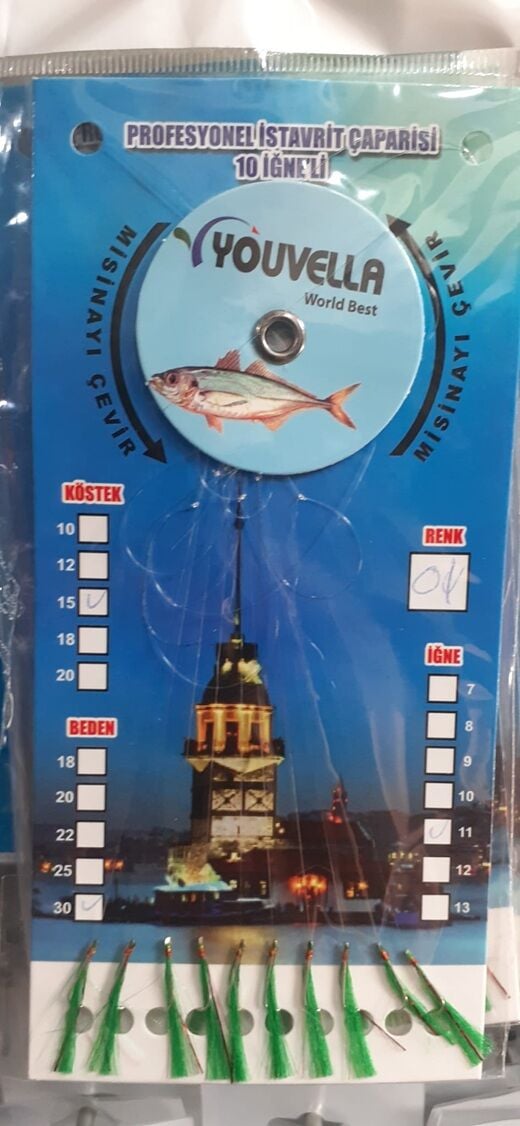 İstavrit Çaparisi 10 İğneli Kolay Açılır - Renk 01 ( 0.15*0.30mm)