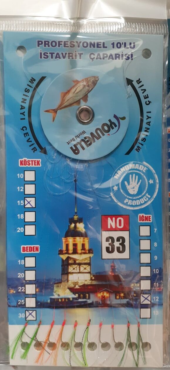 İstavrit Çaparisi 10 İğneli Kolay Açılır - Renk 33 ( 0.15*0.30mm)