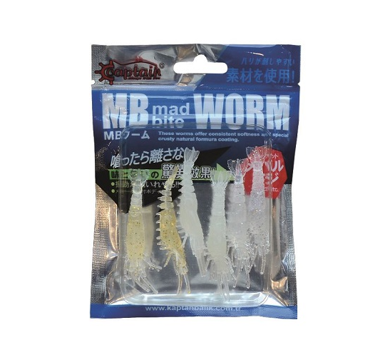 Captain 3531 Silikon Karides 6cm Suni Yem 6.lı Paket - Renk: Mix