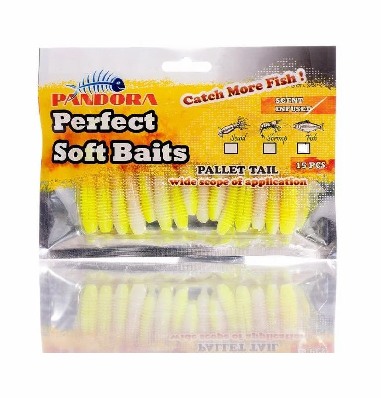 Pandora Perfect Soft Baits Pallet Tail 7 cm (15.li Paket) Lemon - Karides Kokulu