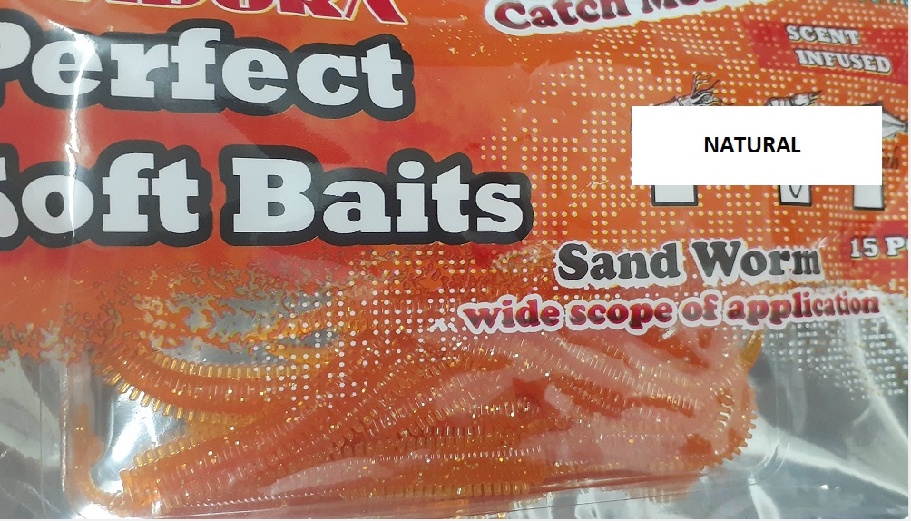 Pandora Perfect Soft Baits Sandworm 7 cm (15.li Paket) Natural - Karides Kokulu