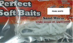 Pandora Perfect Soft Baits Sandworm 7 cm (15.li Paket) Pearl White - Karides Kokulu