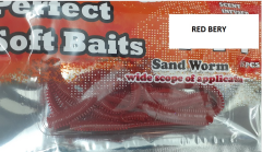 Pandora Perfect Soft Baits Sandworm 7 cm (15.li Paket) Red Bery - Kalamar Kokulu
